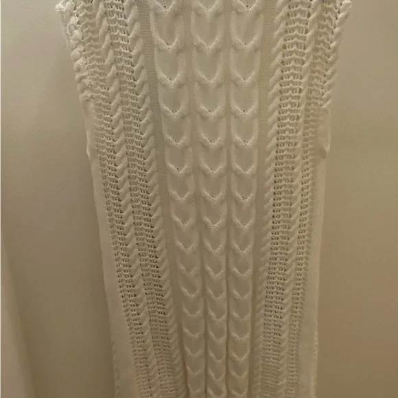Alice + Olivia Ivory Jodi Cable-Knit Cardigan size L